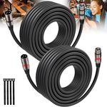 XLR Cables 50FT/16M 2 Packs, Premium Heavy Duty Balanced Microphone Cable with 3-Pin XLR Male to Female Microphone Cord Connector Compatible with Microphones,Mixer,Speaker Systems,Preamps and More