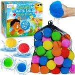 Reusable Water Balls Splash & Fun Set- 52 Colorful Cotton Splash Balls for Kids - Perfect for Outdoor Summer Fun, Pool Games, Water Play, Backyard Play, Perfect Water Toy Gift for Kids - Ages 5-12+