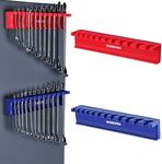 WORKPRO 2-Piece Magnetic Wrench Organizer Wrench Rack Tool Trays, 24 Slots Wrench Holder Fits SAE (5/16” to 3/4”) and Metric (9 mm to 20 mm), Premium Quality Wrench Rack Set to Keep Wrenches Organized