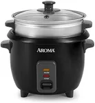 Aroma Housewares ARC-363-1NGB 3 Uncooked/6 Cups Cooked Rice Cooker, Steamer, Multicooker, 2-6 cups, Black