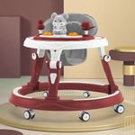 StarAndDaisy 360 Baby Walker 6-24 Months / 7 Level Height Adjustment Walker for Kids Boy and Girl with Intergrated RGB Lights, Switchable Food & Musical Toy Tray/Premium Baby Activity Walker