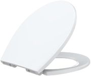 Toilet Seat,Elongated Toilet Seat with Quiet Close, Quick Release Hinges,Slow Close Toilet Seat and Non-Slip Bumpers, Easy to Install and Clean, Never Loosens-Fits Most Elongated Toilets,White