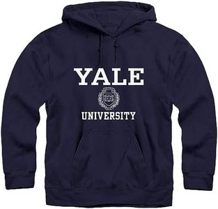Ivysport Yale University Bulldogs Hooded Sweatshirt, Crest, Navy, Medium