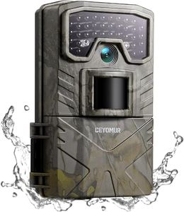 CEYOMUR Wildlife Camera, 4K 30fps Trail Camera with 36pcs IR LEDs Night Vision Motion Activated and IP66 Waterproof for Nature Animals Scouting, 90°Detection Angle Night Cameras for Garden Wildlife
