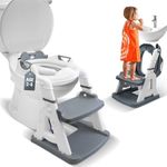 BAMBINAO 2-in-1 Potty Training Seat: Kids Potty Training Toilet, Toddler Step Stool for Boys Girls! Toddler Toilet Seat with Splash Guard, Anti Slip Pad & 5 Levels Height Adjustable! (Gray)