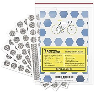 ReflecToes Reflective Stickers for Bike Frame & Helmet, 5 Pk Decals (Oval)