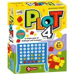 BKDT Marketing Puzzle Board Game Plot-4, Grid, Get 4 in A Row Strategy Game for 2 Players Ages 6 & Up, Multicolor - Plot 4 Game for Kids