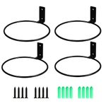 Sivya 4 Pack 8in Flower Pot Holder Ring Wall Mounted Metal Planter Hooks Hangers Wall Bracket Wall Planter Hook (4, 8")