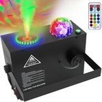 IMONE 2 in 1 Vertical,Horizontal Spray Fog Machine Disco Ball with 72 Lights in Circle,Halloween Smoke Machine Fog with Remote,Fog Machine Outdoor Indoor for Stage DJ Party