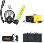 SMACO Mini Scuba Tank with Snorkel Mask 0.5L Portable Small Diving Tank with Full Face Diving Mask Reusable DOT Certified Pony Bottle Diving Cylinder Kit with Compressor for Snorkeling Diving