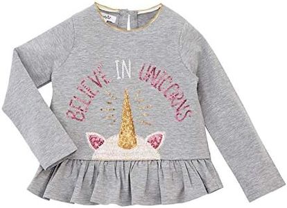 Mud Pie Girls Believe in Unicorns Glitter Tee (Small) Pink