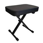 Miwayer Advanced Keyboard Bench, 4 Levels Height Adjustable Piano Stool, X-Style Piano Bench, Sponge Padded Piano Chair (Padded Black)