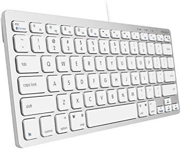 Macally Compact Wired Keyboard for Mac and Windows - 78 Scissor Switch Keys with 13 Shortcut Keys - Small USB Keyboard That Saves Space and Looks Great - Plug and Play Wired Mac Keyboard - Aluminum