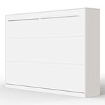 SMARTBett Standard 140x200cm Horizontal White | Murphy Bed, Folding Wall Bed, Fold Down Bed, Fold-Away Bed, Foldable Bed, Cabinet Bed