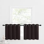 NICETOWN Kitchen Blackout Valances Window Treatments - Eyelet Top Home Fashion Blackout Curtains Tailored Tiers (Toffee Brown, Double Piece, W52 x L24 + 1.2 Inches Header)