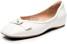 DREAM PAIRS Women's Dressy Ballet Flats, Comfortable Low Wedge Square Toe Shoes,Size 11,White,SDFA2309W