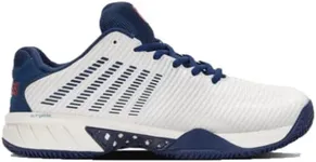 K-Swiss Men's Hypercourt Express 2 HB Tennis Shoe, Blanc De Blanc/Blue Opal/Lollipop, 9 M