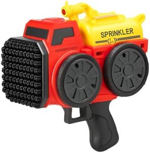JOLLYORA 139 Hole Bubble Machine Gun for Kids | Automatic Sprinkler Bubble Blaster with Bubble Solution, Rechargeable Battery, Car Shape Design | Indoor Outdoor Toy – Red