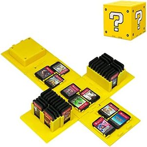 Estuche de Tarjetas de Juego para Nintendo Switch,Funda de Juego,Compatible con 41 Ranuras,Fun Gift for Kids (Q Amarillo)