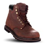 EVERBOOTS Tank S Steel Toe Work Boots for Men, EverFit Comfort Technology, Anti Slip Grip & Ultra Shock Absorption, Heavy Duty Leather Boot, Safety Industrial Workwear Construction, Darkbrown, 9