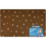 Drymate PP1220BNSTP Pet Bowl Placemat - 12" x 20", Brown Paws