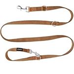 vitazoo dog leash in brown, solid and adjustable in 4 lengths - suitable for large and strong dogs - dog leash, double leash - total length 2m