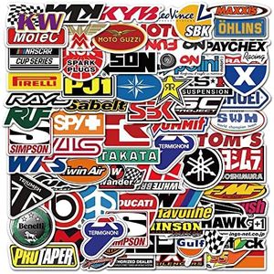 100pcs Fashion TV Holiday Sport Outdoor Vinyl Decal Stickers Waterproof for Gift Bottle Car Phone Laptop Skateboard (Racing Car)