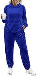 IN'VOLAND Plus Size Velour Tracksuit Womens 2 Piece Sweatshirt & Sweatpants Set Full Zip Hoodie Sweatsuit with Pockets