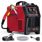 ARCCAPTAIN 65Amp Plasma Cutter, Pilot Arc Plasma Cutting Machine, Cuts 1-1/8" Max, Built-in air Filter, Upgraded Large LED Display, 110V/220V, Supports Rust Removal & Expanded Metal, 2T/4T, PA/PT