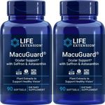 Life Extension MacuGuard 90 softgels (Pack of 2), Ocular Support with Saffron & Astaxanthin Eye Vitamins