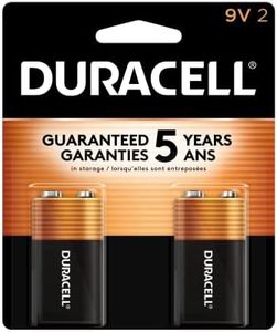 Duracell - Coppertop 9v Alkaline Batteries - 2 Count - Long Lasting, All-purpose 9 Volt Battery for Household and Business