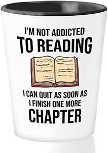 Bubble Hugs Reading Lovers Shot Glass 1.5oz - One More Chapter - Funny Book Lovers Bookish Bookworm Humor Librarian Adiction Literature Bibliophile