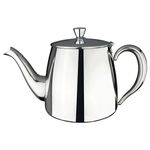 Café Olé PT-048 Premium Tea Pot, 18/10 Stainless Steel, Mirror Polished, 48oz, Stay Cool Hollow Handles, Perfect Pour Spout, Silver