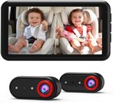 LUCKVIEW BM2 PRO Dual Baby Car Camera, 5.2" 1080P HD Display for Rear-Facing Car Seats, IR Night Vision, Anti-Shake Mount, Easy Install – Ideal for Parents with 2 Kids and Pets