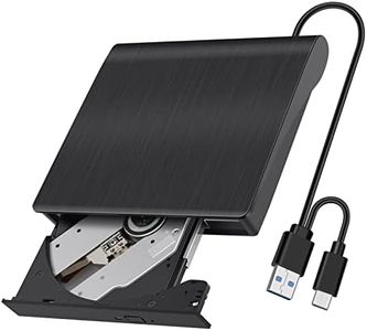 Portable External DVD Drive, USB 3.0 Type-C CD DVD +/-RW Optical Drive USB C for PC Laptop Desktop MacBook Mac Windows 7/8.1/10 Linux OS Burner Slim CD/DVD ROM Rewriter Writer Reader