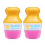 Duo Pink Pack Of Solar Buddies Refillable Roll On Sponge Applicator For Kids, Adults, Families, Travel Size Holds 100ml Travel Friendly for Sunscreen, Suncream and Lotions