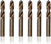 Drill America D/ASTCO Series Cobalt Steel Screw Machine Length Drill Bit, Gold Oxide Finish, Round Shank, Spiral Flute, 135 Degrees Split Point, Q Size (Pack of 6)