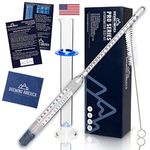 Thermo Hydrometer ABV Tester Kit: Pro Series Triple Scale Thermo-Hydrometer N.I.S.T. Traceable & Glass Test Tube Jar