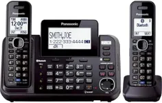 Panasonic 2-Line Cordless Phone System with 2 Handsets - Answering Machine, Link2Cell, 3-Way Conference, Call Block, Long Range DECT 6.0, Bluetooth - KX-TG9542B (Black)