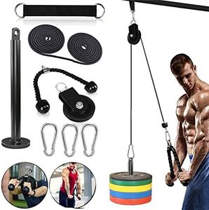 Pulley Cable Machine Men Women Professional Muscle Strength Fitness Equipment Forearm Wrist Roller Training for LAT Pulldowns, Biceps Curl, Triceps Extensions Workout Curved