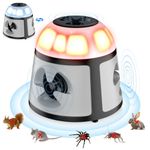 360° Ultrasonic Mouse Repellent, 4 Working Modes Rodent Repeller Plug in with Flashing Light, 600 M² Wide Range Ultrasonic Pest Repeller Outdoor Indoor for Rodent Mice Rat Spider Cockroach Moth Ant