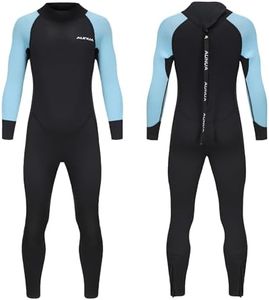 Aunua Youth 3/2mm Neoprene Wetsuits for Kids Full Wetsuit Swimming Suit Keep Warm(7032 BlackBlue 12#)