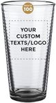 Custom Spiral Pint Glass 16 oz. Set of 100, Personalized Bulk Pack - Beer Glasses, Heavy Duty Drinkware - Black