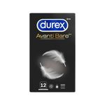 DUREX Avanti Bare Ultra-Thin Transparent Natural Rubber Latex Condoms for Greater Sensitivity, Comfortable Fit, Regular 54 mm Nominal Width, 12 Count
