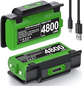CYOYPPY Rechargeable Xbox Controller Battery Pack for Xbox One/Xbox Series X|S, 2 x 4800mWh Xbox One Controller Batteries Pack Play and Charge Kit USB-C Charging Cable/4 Covers Xbox Series X Storage