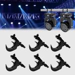SHEHDS Stage DJ Lighting Clamps, Light Hook, Truss Hook - Black,Weight: 409g, Load: 150kg, Pipe Clamp Range:40-52mm,6-Pack