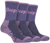 Jeep Terrain - 3 Pack Womens Athletic Outdoor Socks for Women - Cushioned Breathable Anti Blister Performance Socks for Women - Multipurpose for Exercise Walking Hiking Trekking (4-8, Purple)