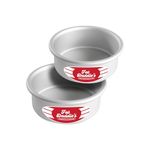 Fat Daddio's Anodized Aluminum Round Cake Pans, 2 Piece Set, 5 x 2 Inch