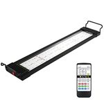 NO.17 LED Aquarium Light, 18W Fish Tank Light with Remote Control and Extendable Brackets, 24/7 Automated Aquarium Lighting, RGB Colors (55-70 CM)