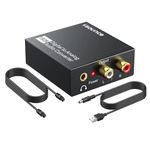 Sounce 192KHz Digital to Analog Audio Converter DAC Digital SPDIF Optical to Analog L/R RCA Converter Toslink Optical to 3.5mm Jack Adapter for PS3 HD DVD PS4 Amp Apple TV Home Cinema